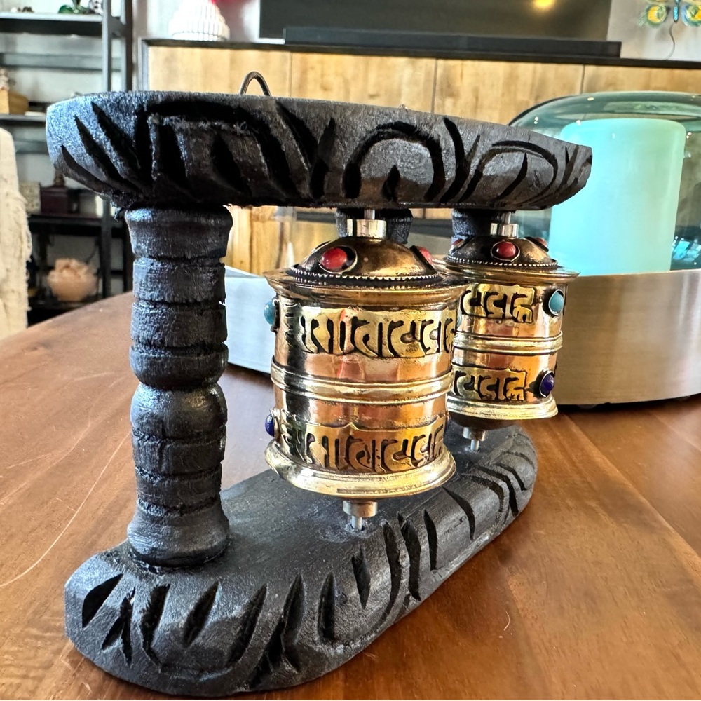 Artisan Nepal Double Prayer Wheel - Picture 3 of 5